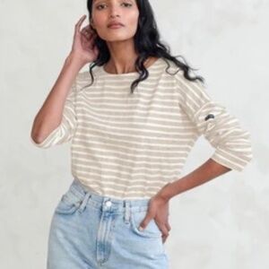 Jenni Kayne - Rue drop shoulder top (Oatmeal/white stripe)